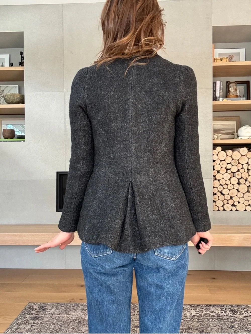 Vintage Edwardian style Charcoal grey Blazer w waistcoat vest xs academia - Picture 6 of 16